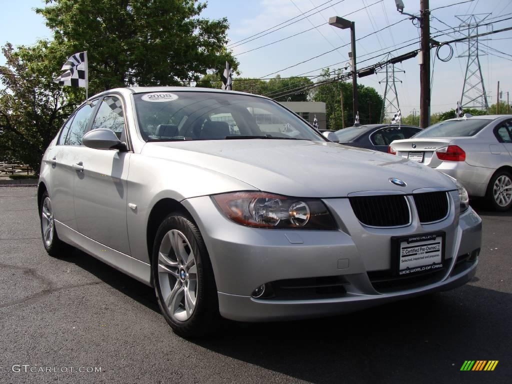 2008 3 Series 328xi Sedan - Titanium Silver Metallic / Gray photo #3