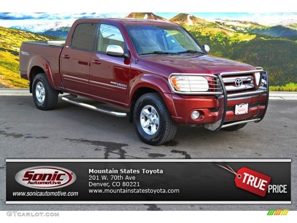 2005 Tundra SR5 Double Cab 4x4 - Salsa Red Pearl / Taupe photo #1