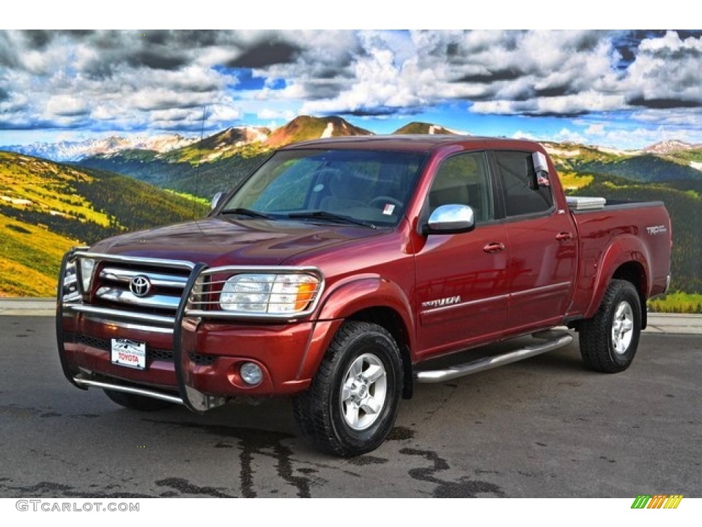 2005 Tundra SR5 Double Cab 4x4 - Salsa Red Pearl / Taupe photo #5