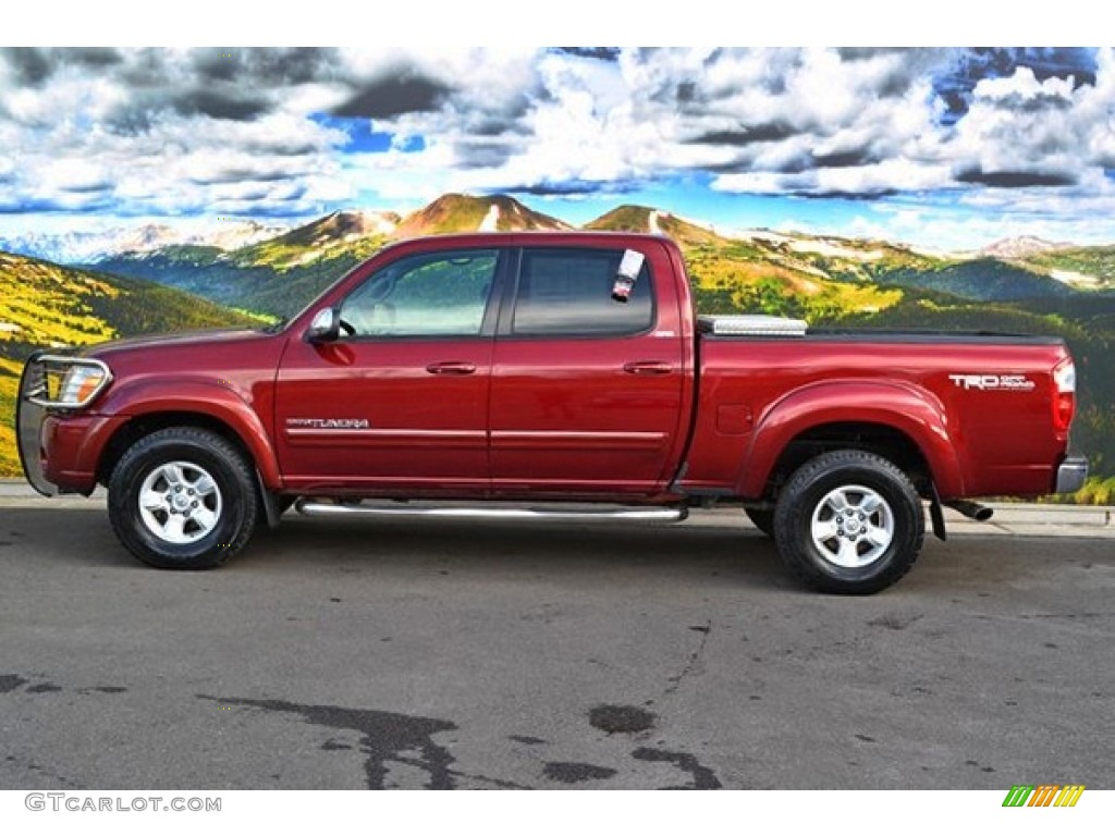 2005 Tundra SR5 Double Cab 4x4 - Salsa Red Pearl / Taupe photo #6