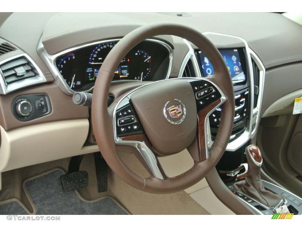 2014 Cadillac SRX Premium Shale/Brownstone Steering Wheel Photo #89798861