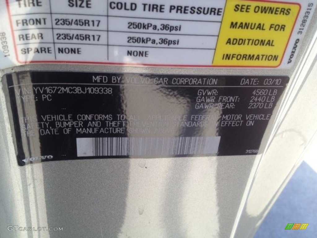 2011 C70 T5 - Electric Silver Metallic / Soverign Hide Off Black Leather/Off Black photo #14