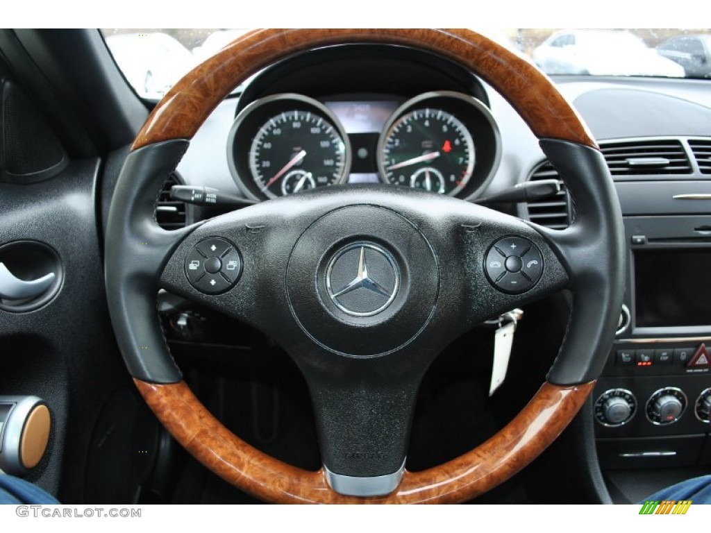 2011 Mercedes-Benz SLK 350 Roadster Natural Beige Steering Wheel Photo #89802110