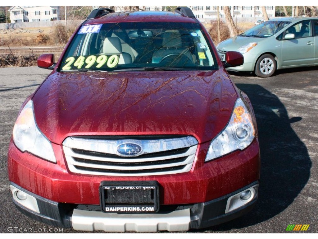 2011 Outback 3.6R Limited Wagon - Ruby Red Pearl / Warm Ivory photo #2