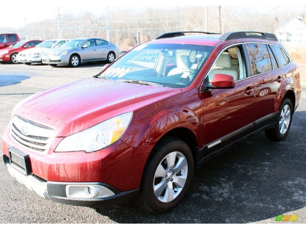 2011 Outback 3.6R Limited Wagon - Ruby Red Pearl / Warm Ivory photo #3