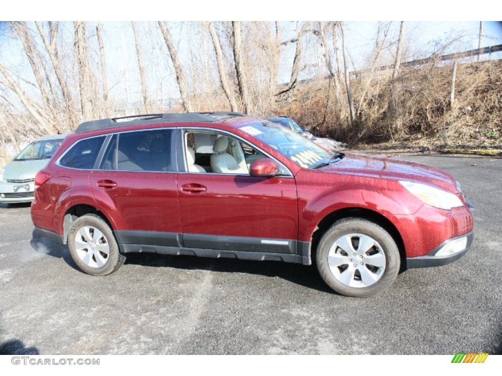 2011 Outback 3.6R Limited Wagon - Ruby Red Pearl / Warm Ivory photo #4