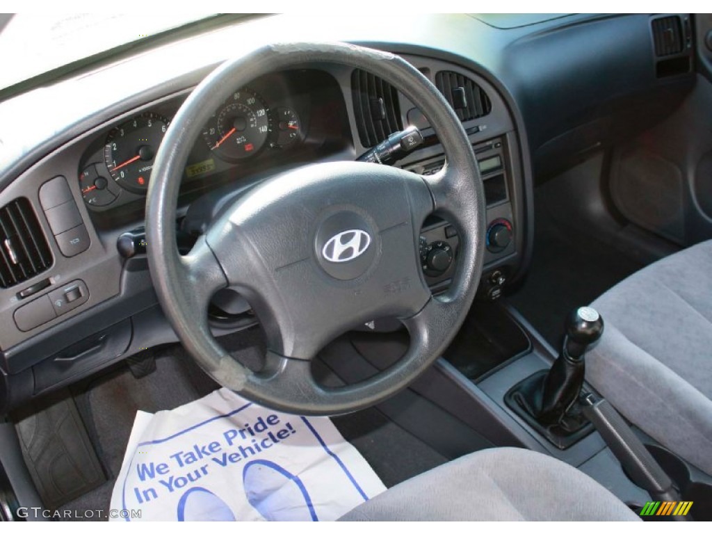 2006 Elantra GLS Sedan - Ebony Black / Gray photo #5