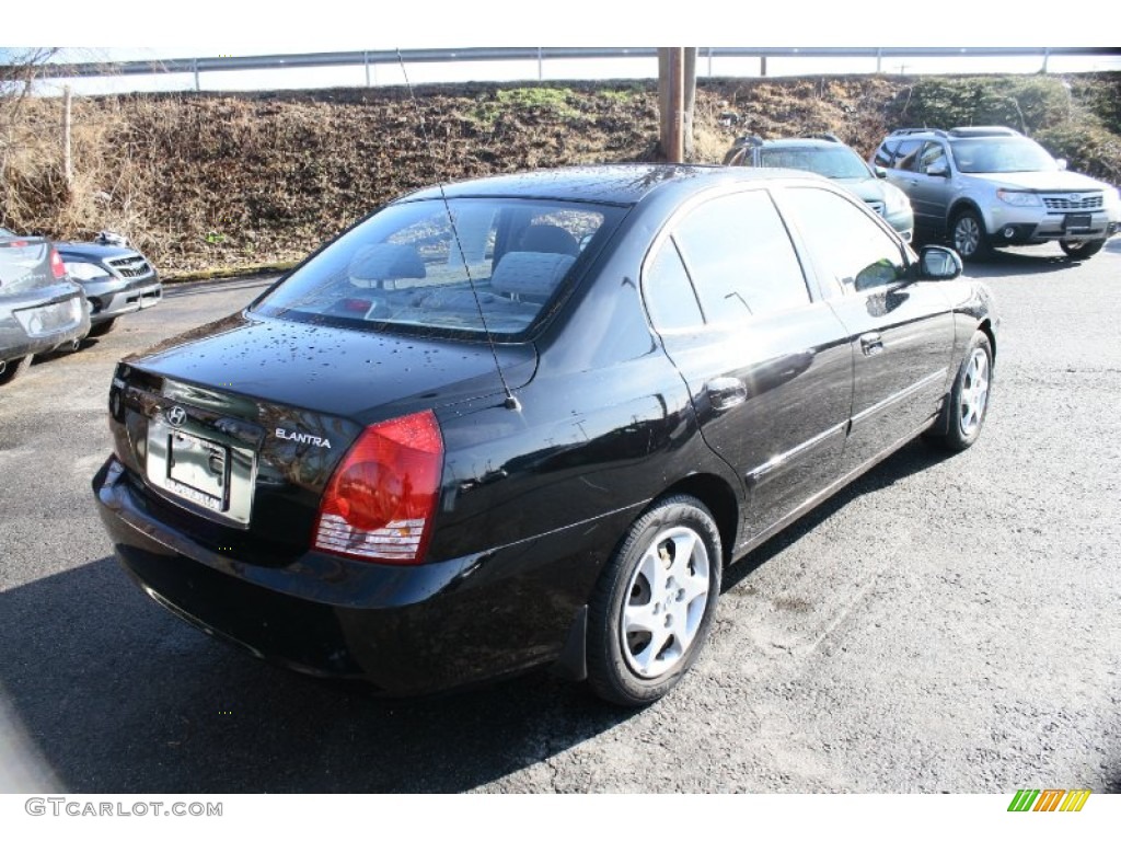 2006 Elantra GLS Sedan - Ebony Black / Gray photo #6