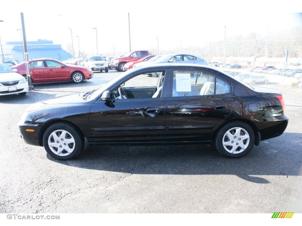 2006 Elantra GLS Sedan - Ebony Black / Gray photo #10