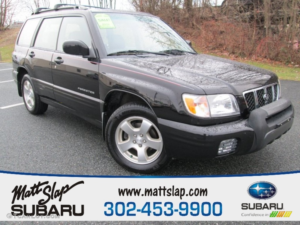 2002 Forester 2.5 S - Black Mica Pearl / Gray photo #1