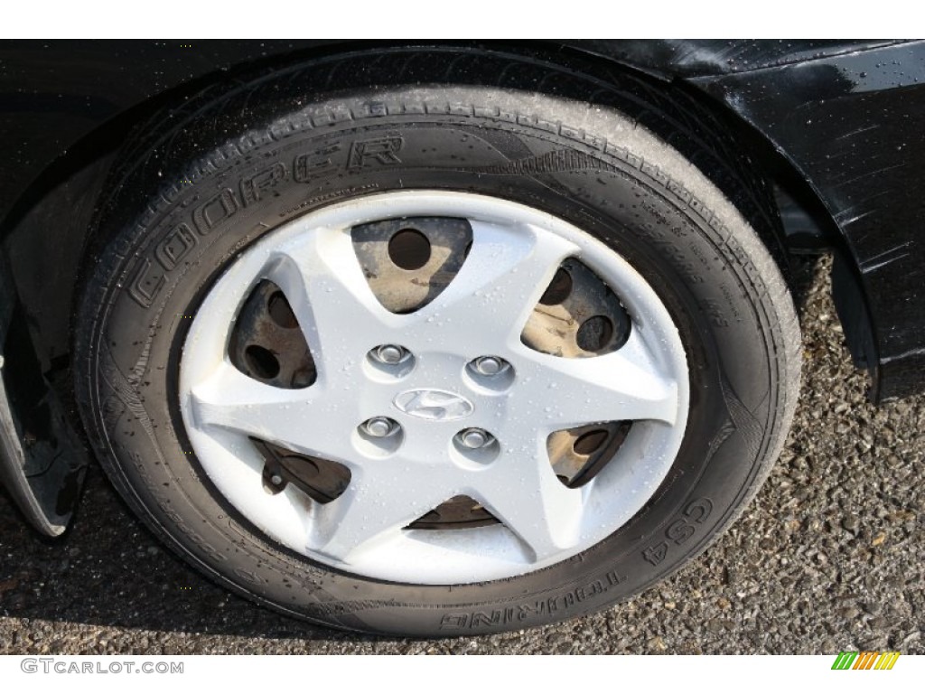2006 Elantra GLS Sedan - Ebony Black / Gray photo #24
