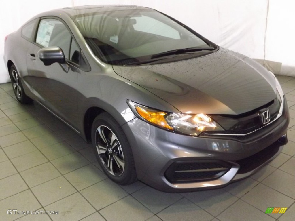 2014 Civic EX Coupe - Modern Steel Metallic / Black photo #1