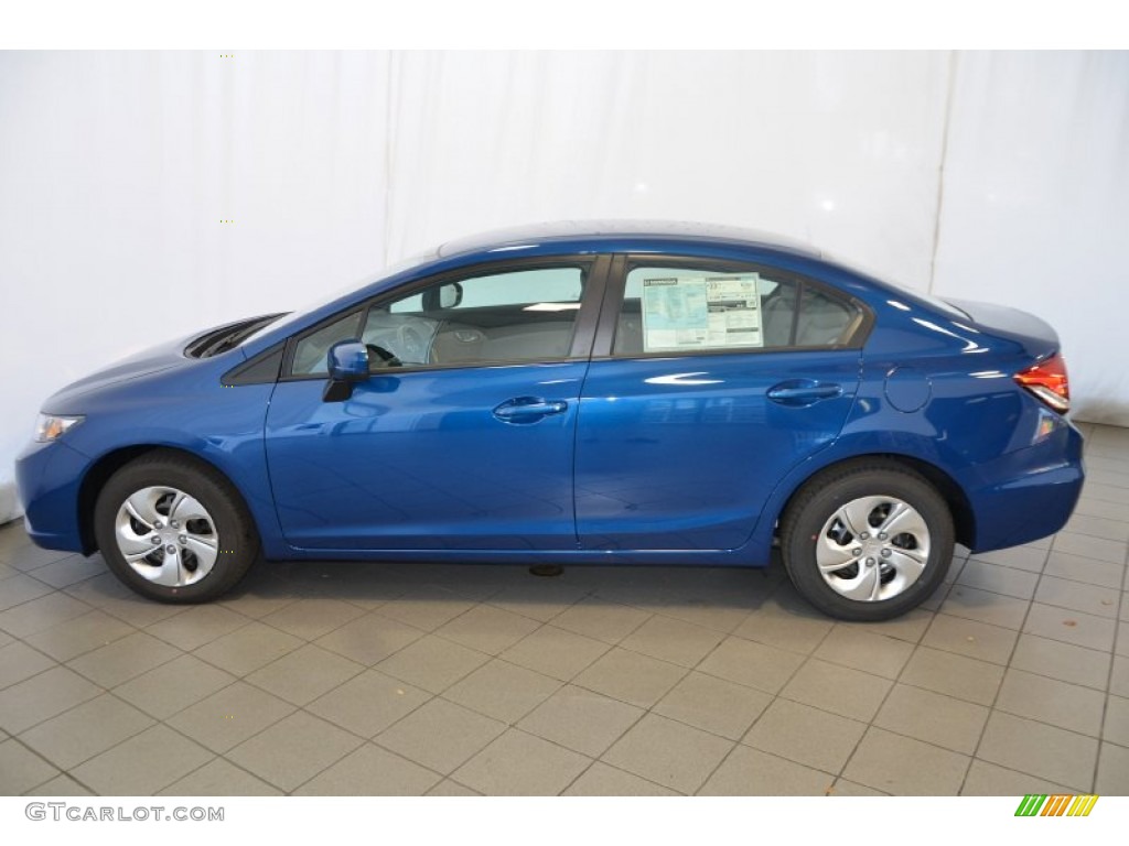 Dyno Blue Pearl 2014 Honda Civic LX Sedan Exterior Photo #89813654