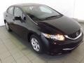 Crystal Black Pearl 2014 Honda Civic LX Sedan Exterior