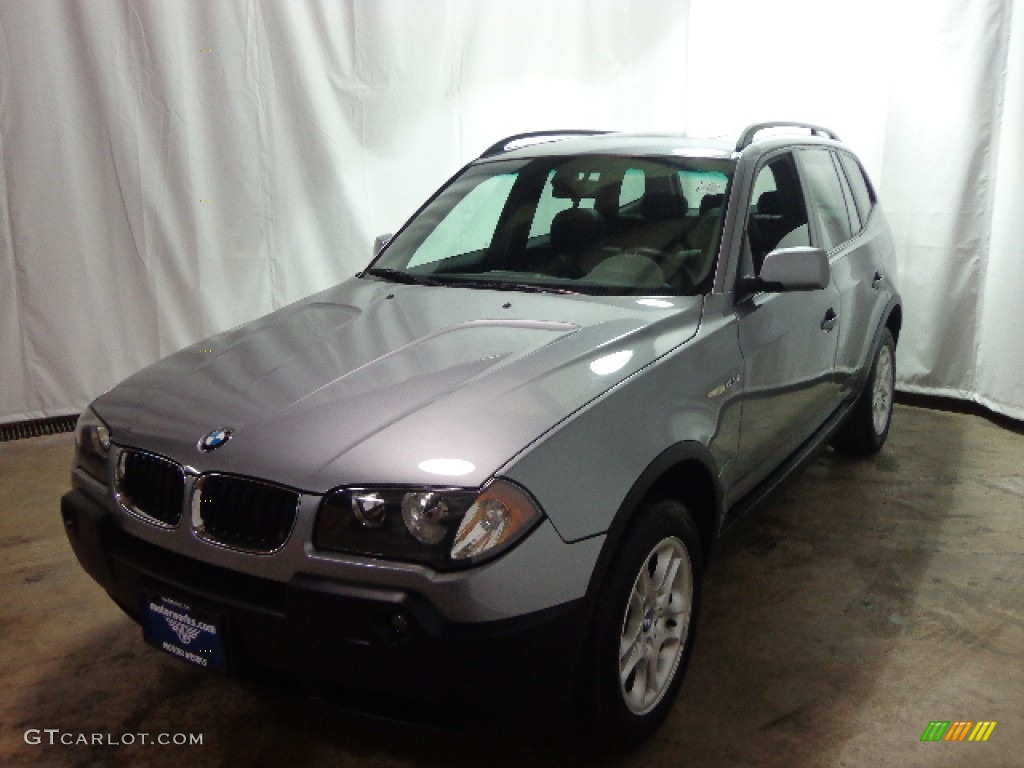 2004 X3 2.5i - Silver Grey Metallic / Black photo #3