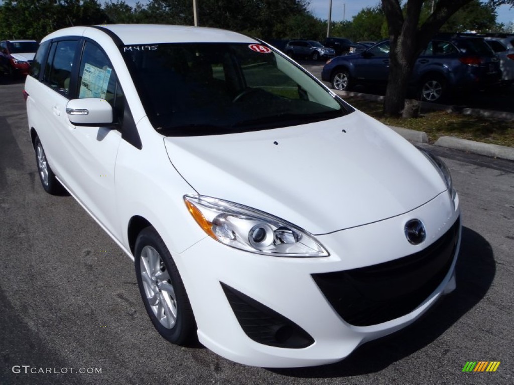 2014 MAZDA5 Sport - Crystal White Pearl / Sand photo #1