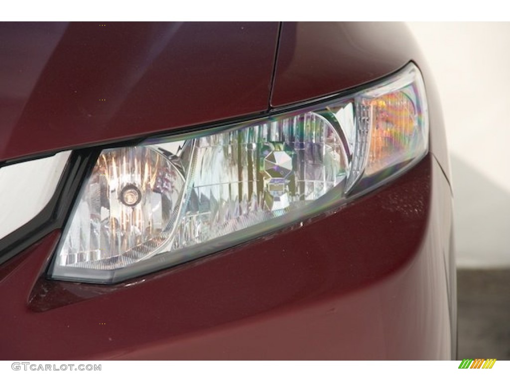 2014 Civic LX Sedan - Crimson Pearl / Beige photo #5