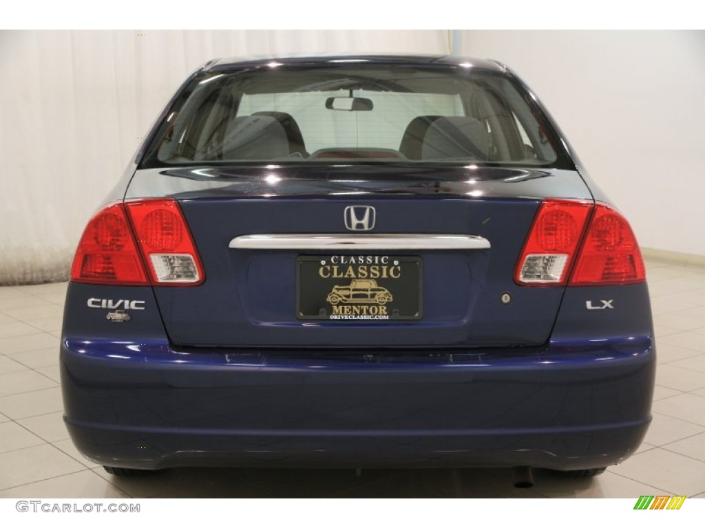 2003 Civic LX Sedan - Eternal Blue Pearl / Gray photo #13