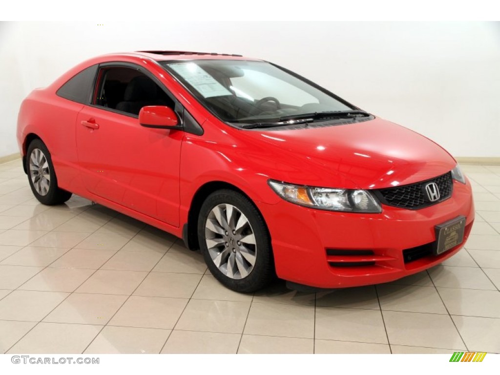 2009 Civic EX Coupe - Rallye Red / Black photo #1