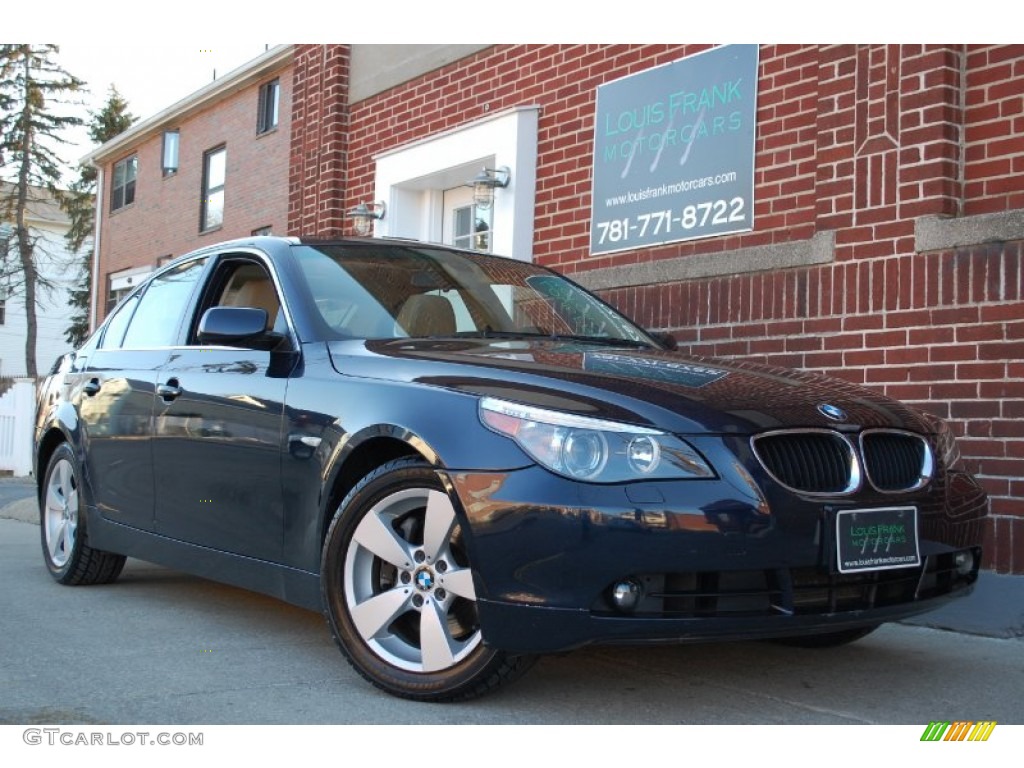 2006 5 Series 530xi Sedan - Orient Blue Metallic / Beige photo #2