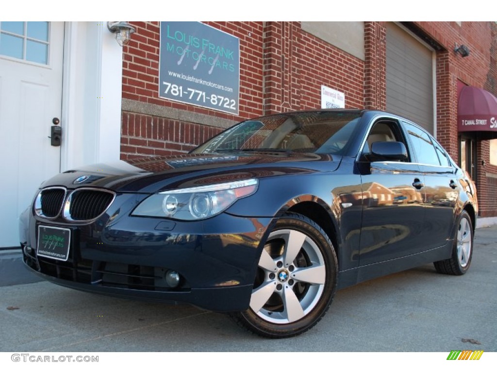 2006 5 Series 530xi Sedan - Orient Blue Metallic / Beige photo #4