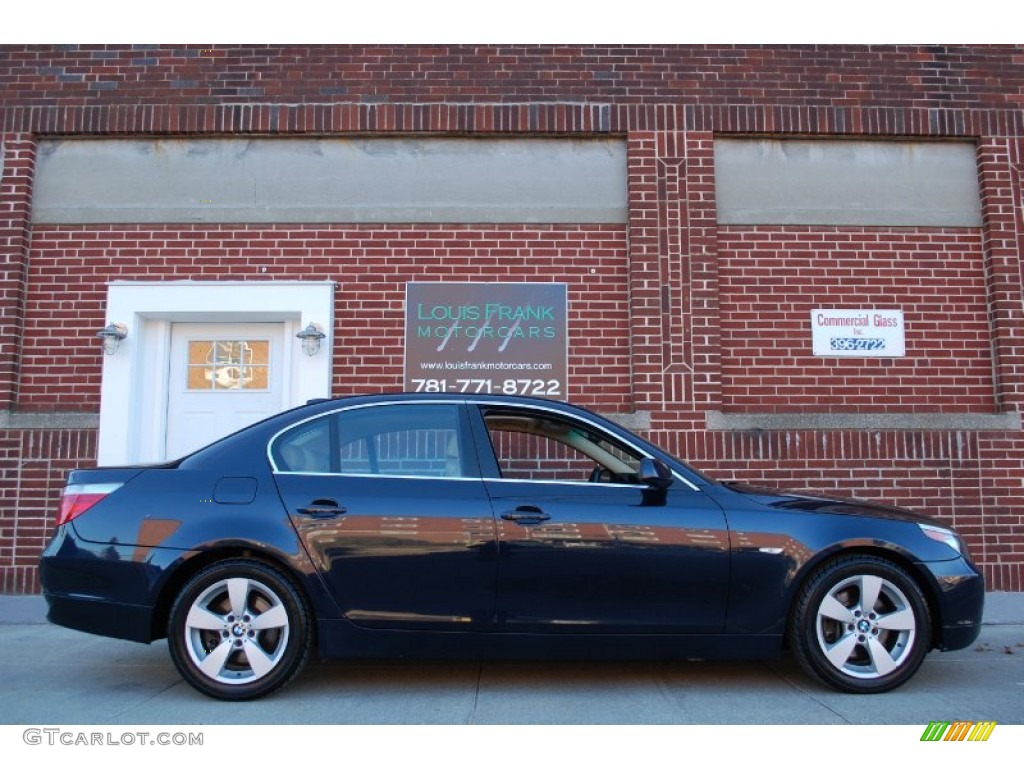 2006 5 Series 530xi Sedan - Orient Blue Metallic / Beige photo #6