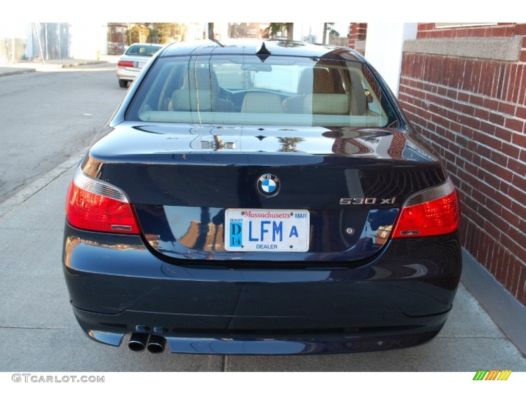 2006 5 Series 530xi Sedan - Orient Blue Metallic / Beige photo #8