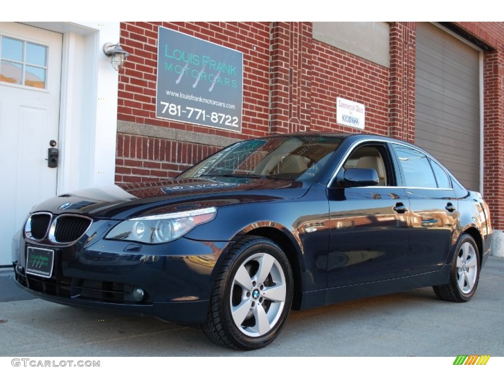 2006 5 Series 530xi Sedan - Orient Blue Metallic / Beige photo #9