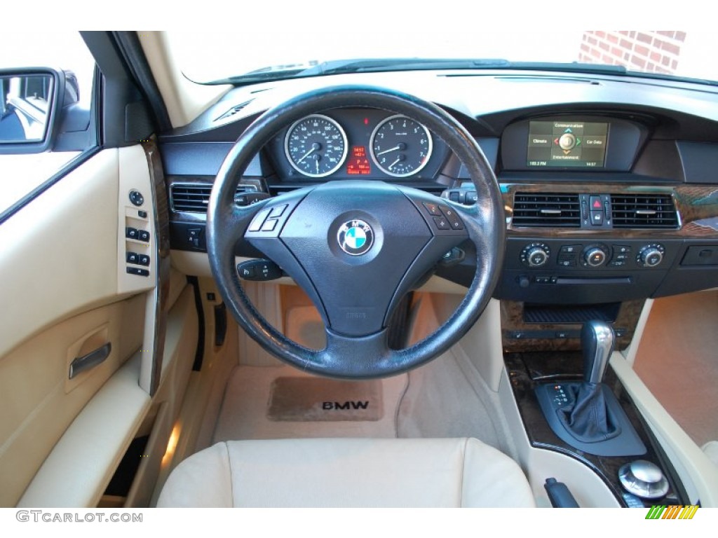 2006 BMW 5 Series 530xi Sedan Beige Dashboard Photo #89822918