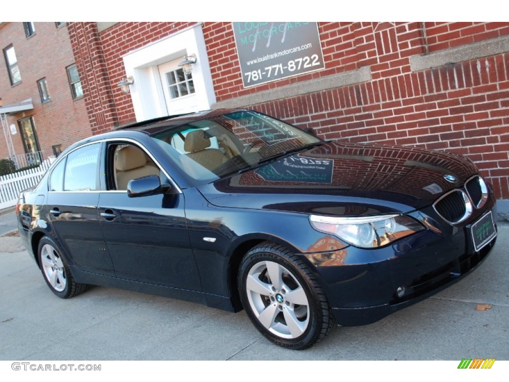 2006 5 Series 530xi Sedan - Orient Blue Metallic / Beige photo #109