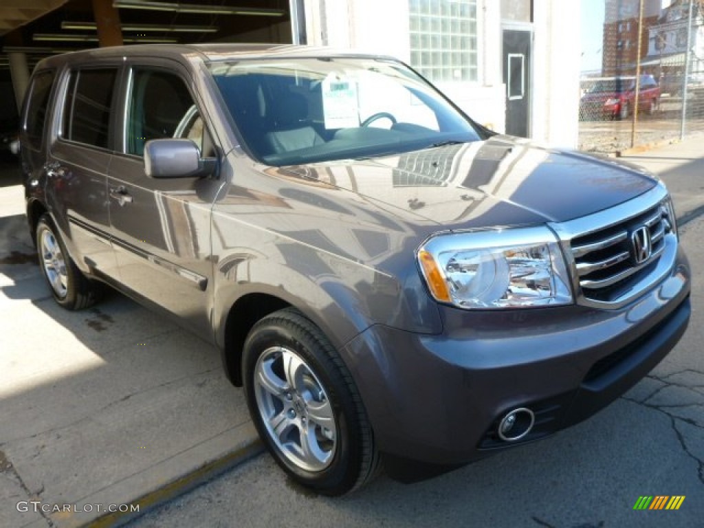 2014 Pilot EX-L 4WD - Modern Steel Metallic / Black photo #6