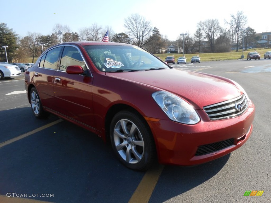 2006 G 35 x Sedan - Garnet Fire Red Metallic / Graphite photo #3