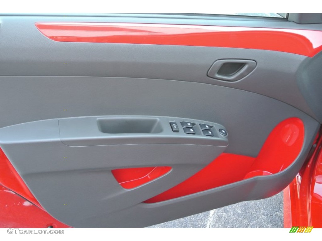 2014 Chevrolet Spark LT Red/Red Door Panel Photo #89833463