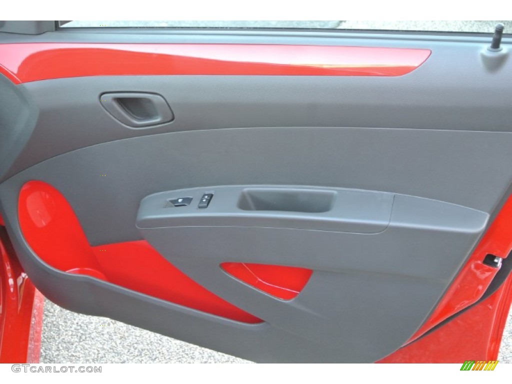 2014 Chevrolet Spark LT Red/Red Door Panel Photo #89833726