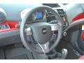 2014 Chevrolet Spark Red/Red Interior Steering Wheel Photo