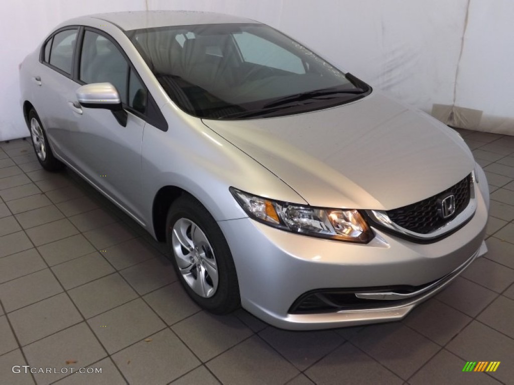 2014 Civic LX Sedan - Alabaster Silver Metallic / Gray photo #1