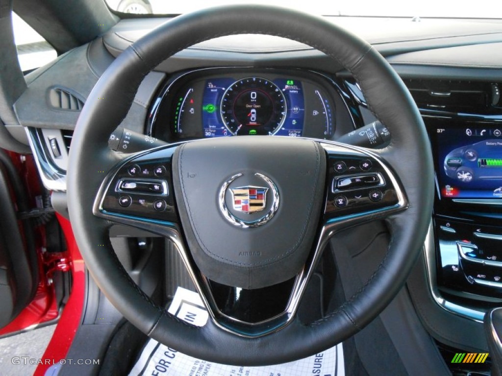 2014 Cadillac ELR Coupe Kona Brown/Jet Black Steering Wheel Photo #89836466