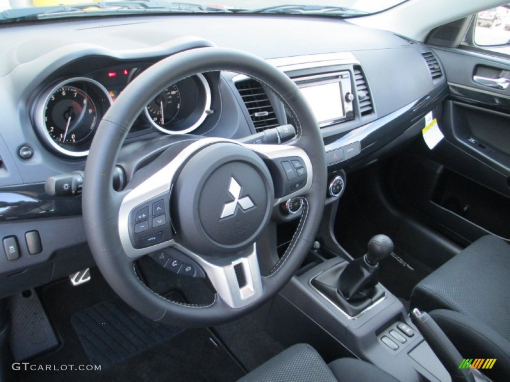 2014 Mitsubishi Lancer Evolution GSR Black Dashboard Photo #89837270