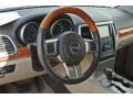 Dark Frost Beige/Light Frost Beige 2011 Jeep Grand Cherokee Overland 4x4 Steering Wheel