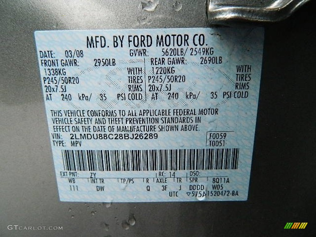 2008 MKX AWD - Vapor Silver Metallic / Charcoal Black photo #4