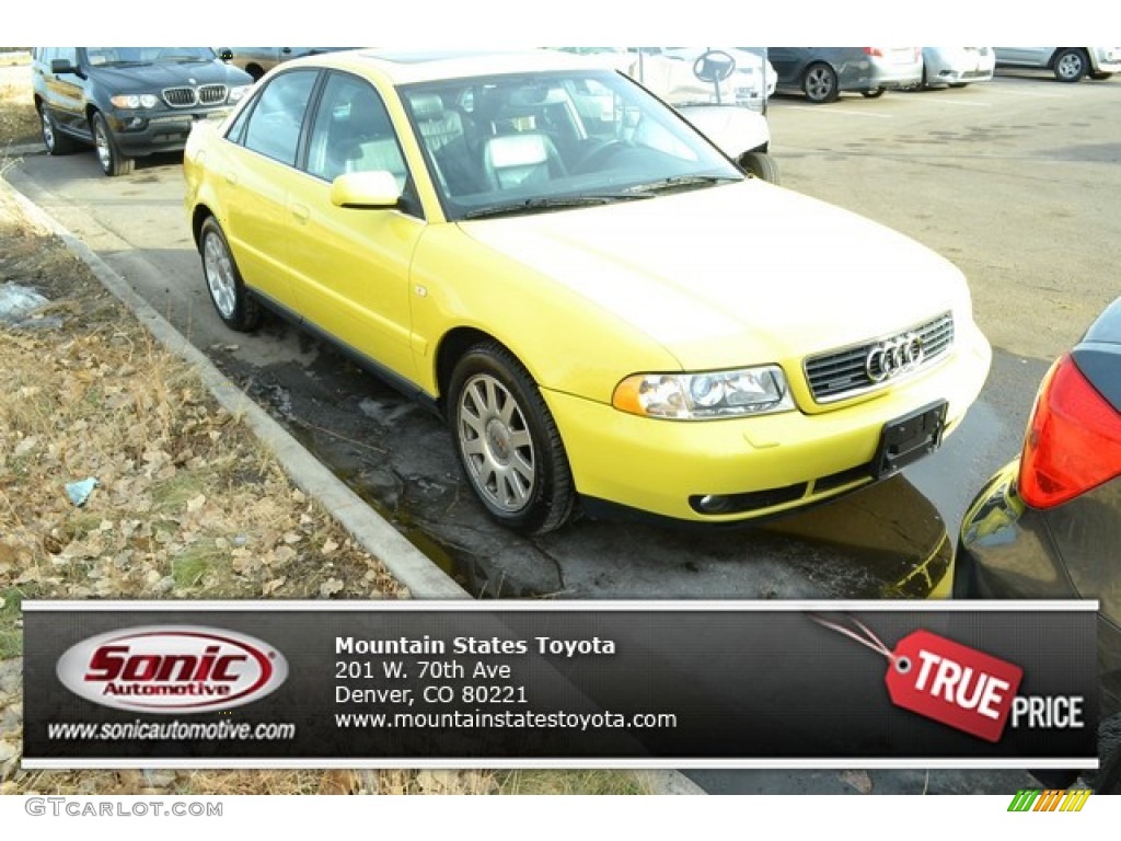 2001 A4 2.8 quattro Sedan - Brilliant Yellow / Onyx photo #1