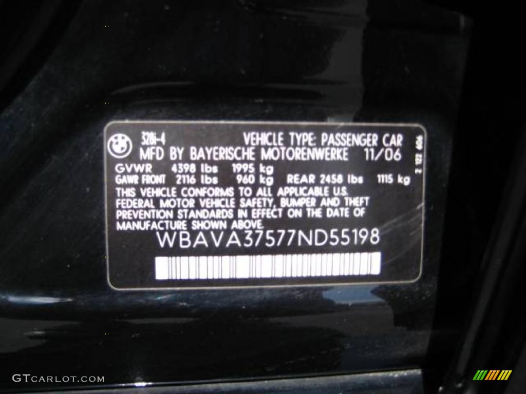 2007 3 Series 328i Sedan - Jet Black / Black photo #20