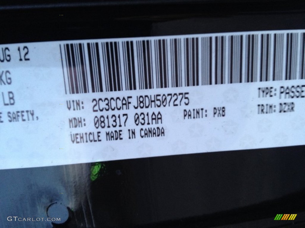 2013 Chrysler 300 SRT8 Color Code Photos