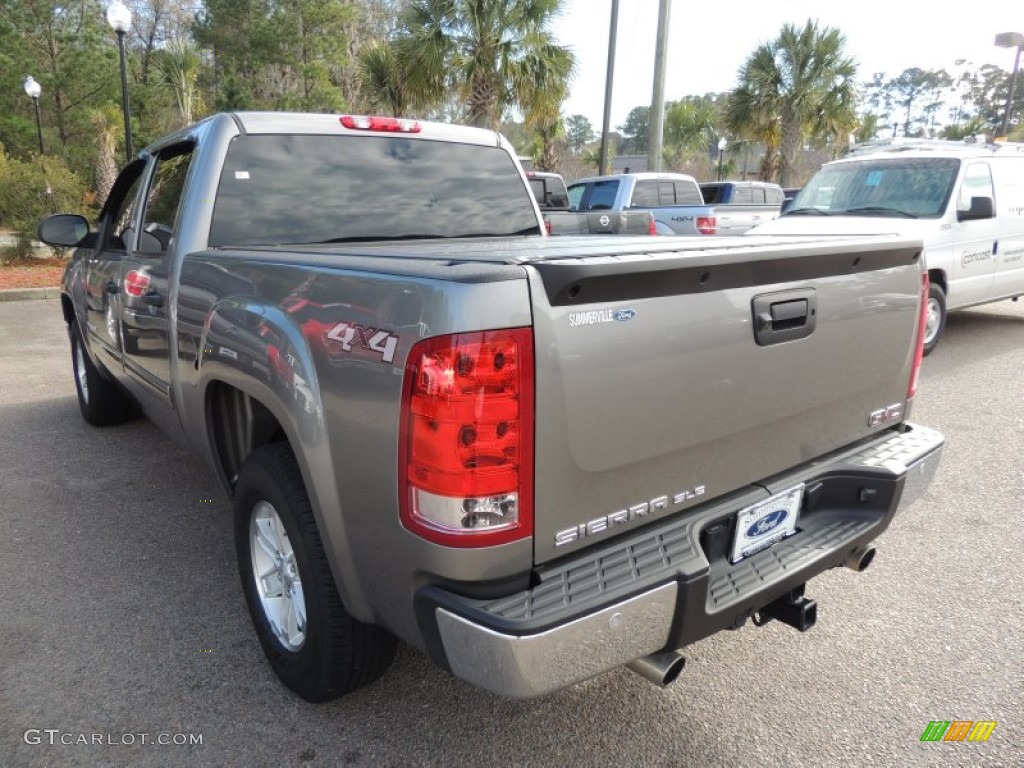 2013 Sierra 1500 SLE Crew Cab 4x4 - Steel Gray Metallic / Ebony photo #15