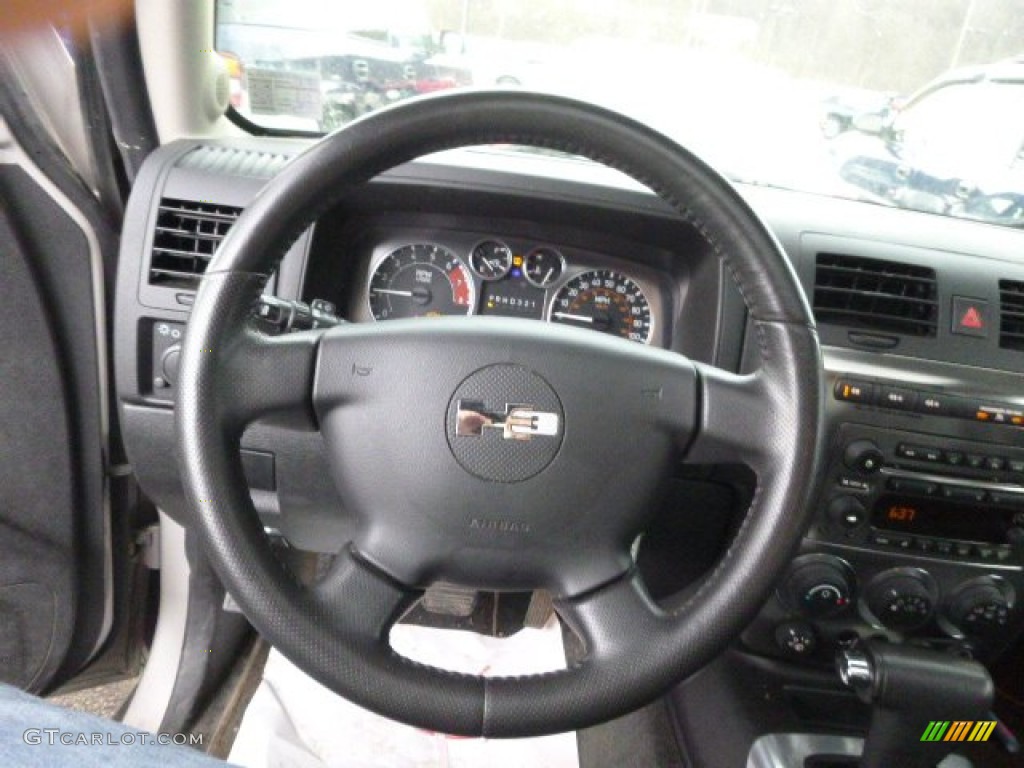 2007 Hummer H3 X Ebony Black/Pewter Steering Wheel Photo #89850863