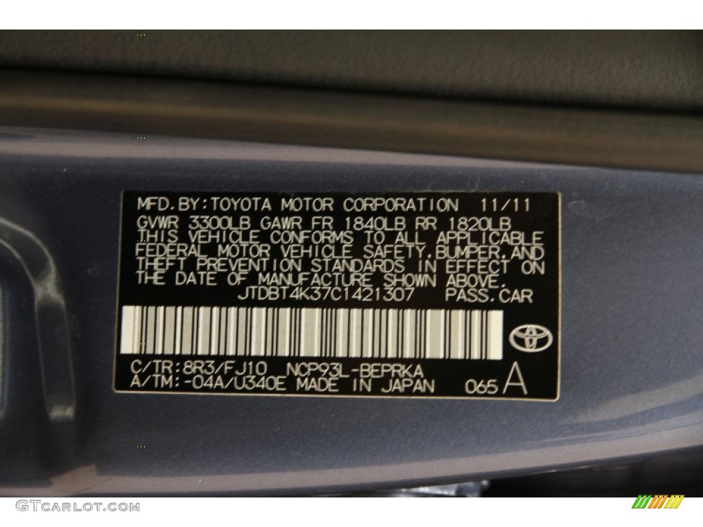 2012 Yaris Sedan - Pacific Blue Metallic / Dark Gray photo #17