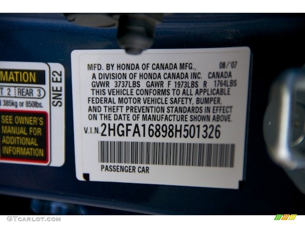 2008 Civic EX Sedan - Atomic Blue Metallic / Gray photo #33