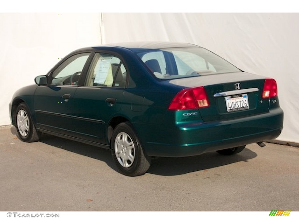 2001 Civic LX Sedan - Clover Green / Beige photo #2