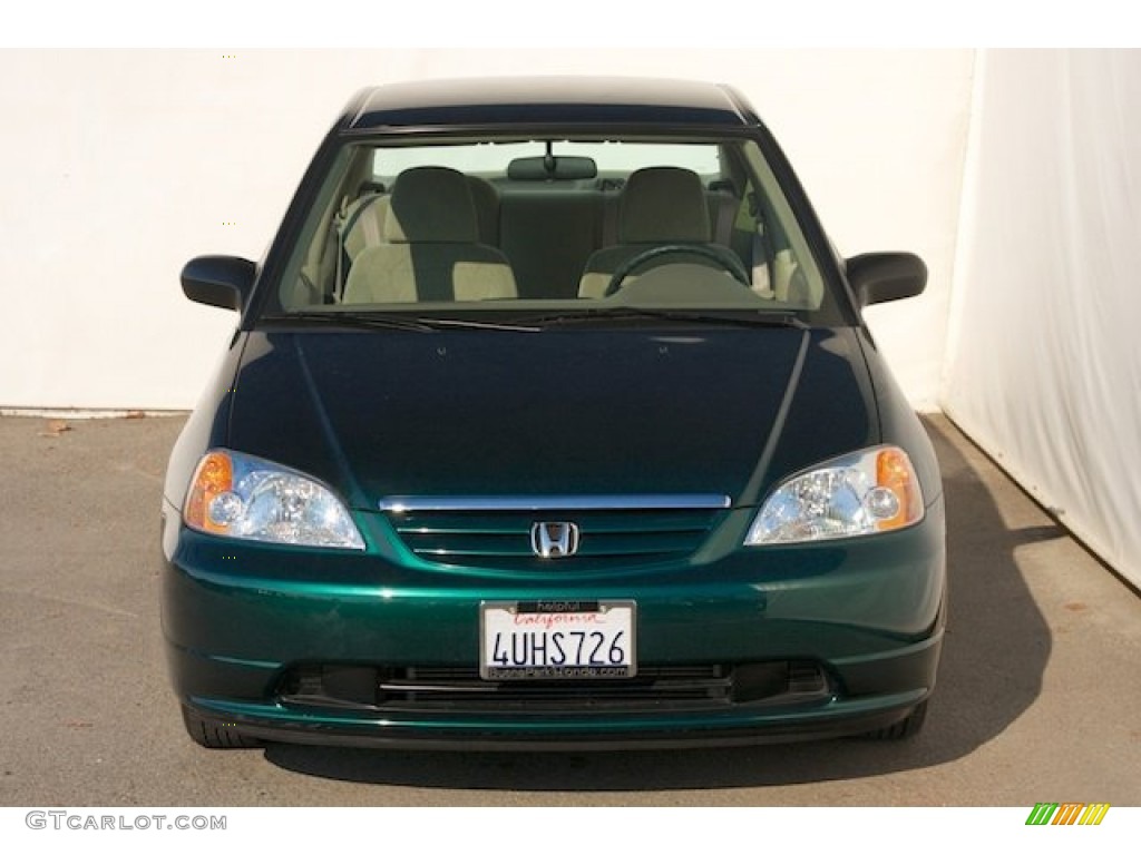 2001 Civic LX Sedan - Clover Green / Beige photo #8