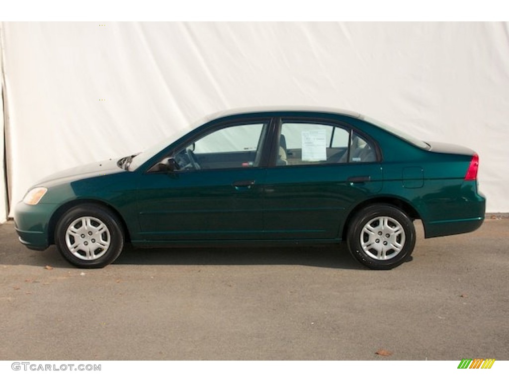 2001 Civic LX Sedan - Clover Green / Beige photo #9